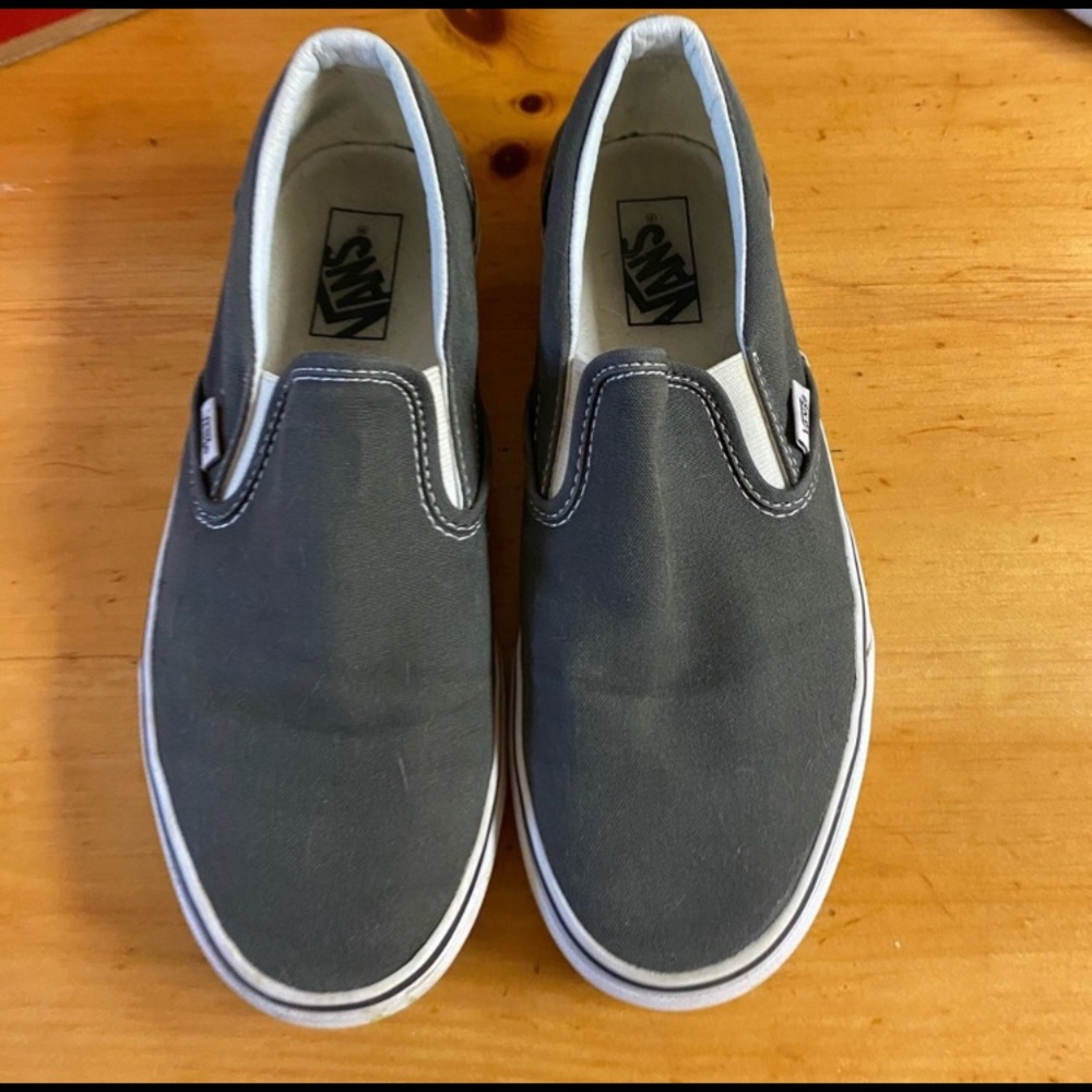gray slip on vans